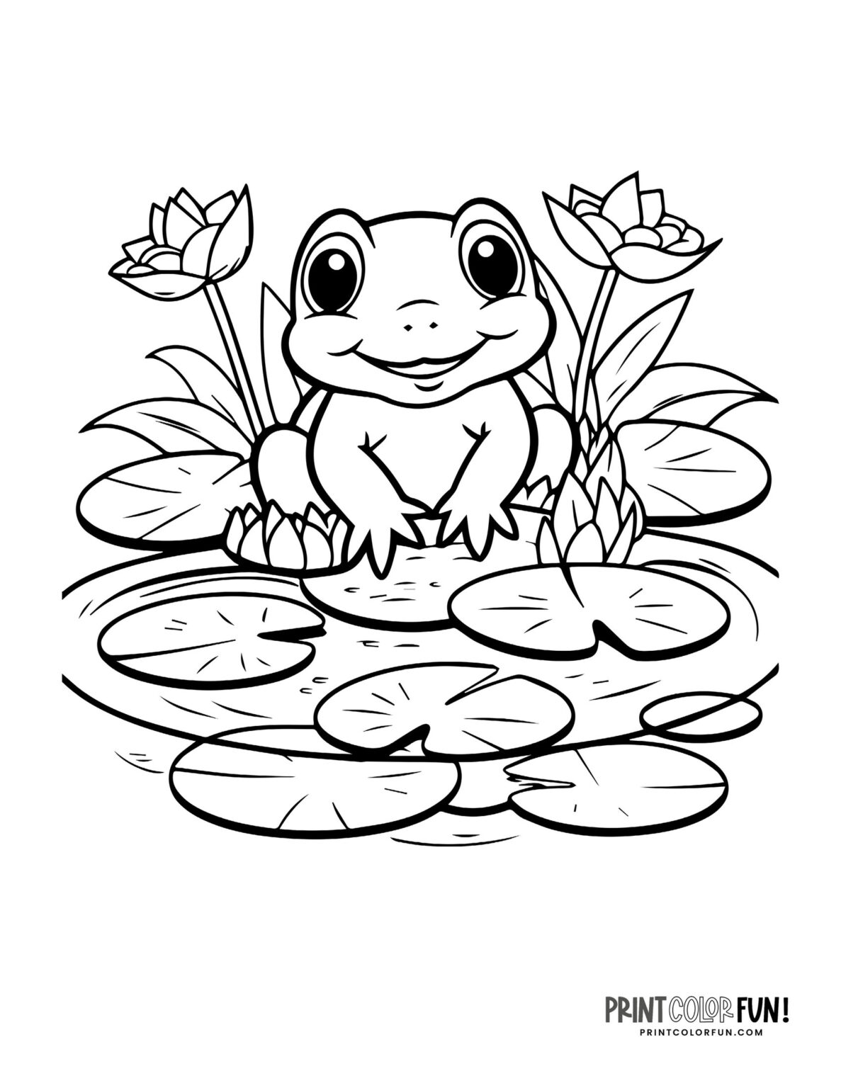 20+ frog clipart & coloring pages: Plus creative craft ideas, facts & fun, at PrintColorFun.com