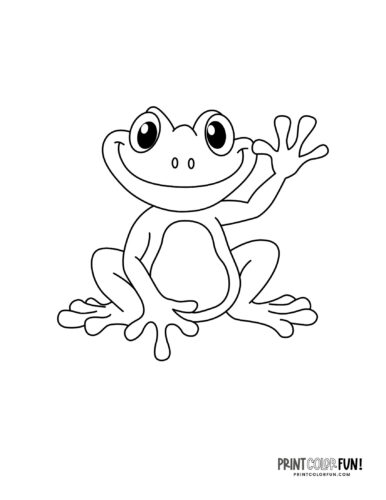 Cute cartoon frog coloring page clipart from PrintColorFun com (4)