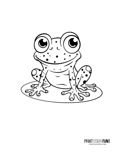 Cute cartoon frog coloring page clipart from PrintColorFun com (5)