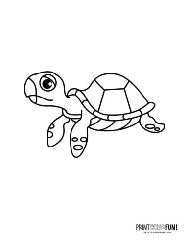 Cute cartoon sea turtle coloring pages at PrintColorFun com 2