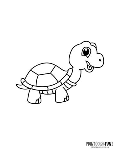 Cute cartoon tortoise (1) coloring page from PrintColorFun com