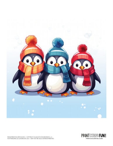 Cute color penguin clipart drawing from PrintColorFun com (1)