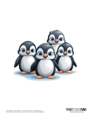 Cute color penguin clipart drawing from PrintColorFun com (5)