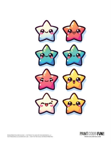 Cute color star clipart from PrintColorFun com 1