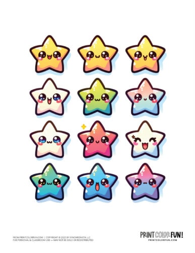 Cute color star clipart from PrintColorFun com 2