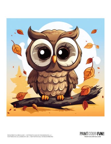 Cute colorful owl clipart drawing from PrintColorFun com (3)