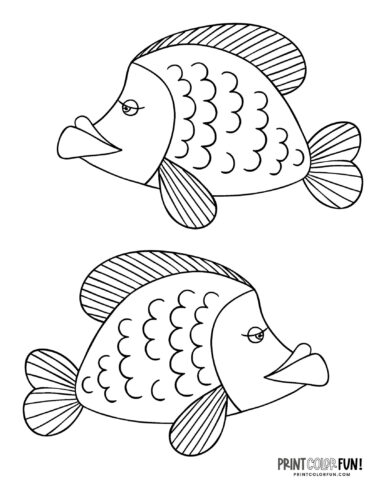 Cute funny fish coloring page drawing from PrintColorFun com (05)
