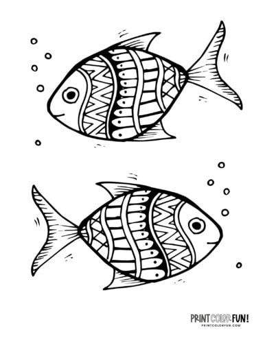 Cute funny fish coloring page drawing from PrintColorFun com (33)