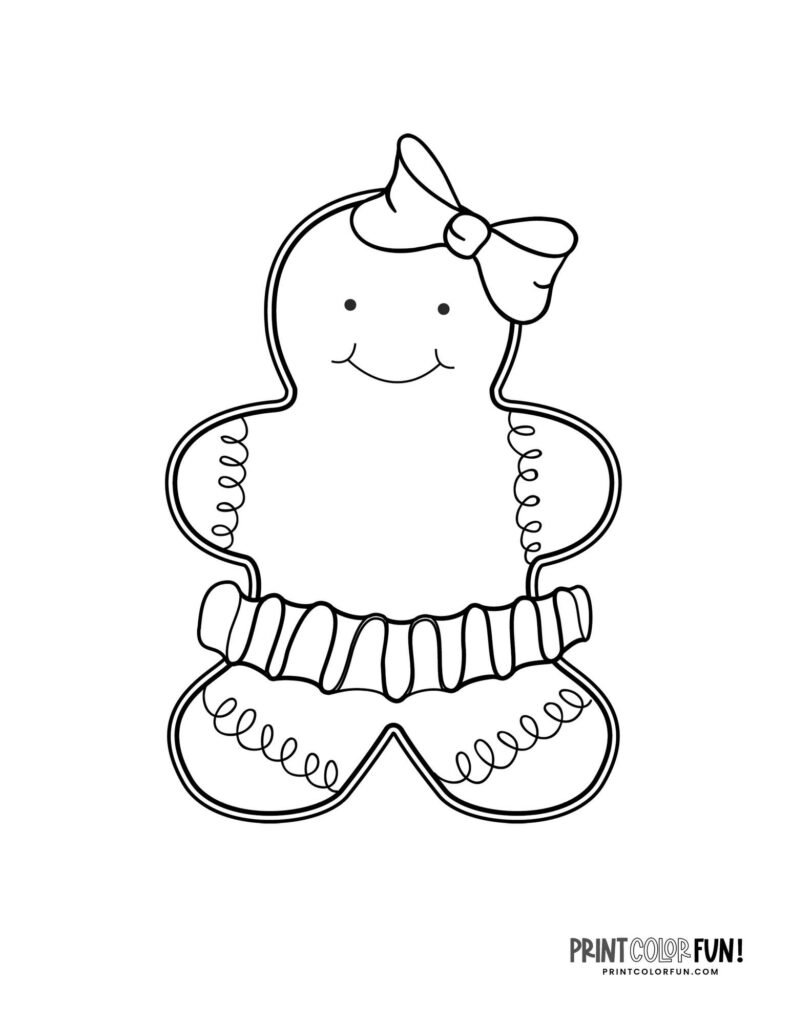 Gingerbread man coloring pages: 29 blank &amp; decorated printables for ...