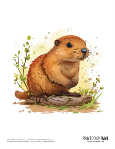 Cute groundhog woodchuck clipart in color from PrintColorFun com' (5)