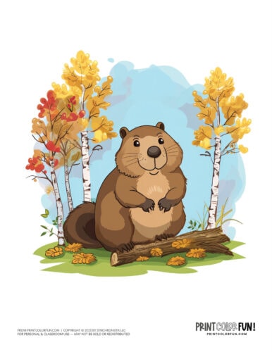 Cute groundhog woodchuck clipart in color from PrintColorFun com' (7)