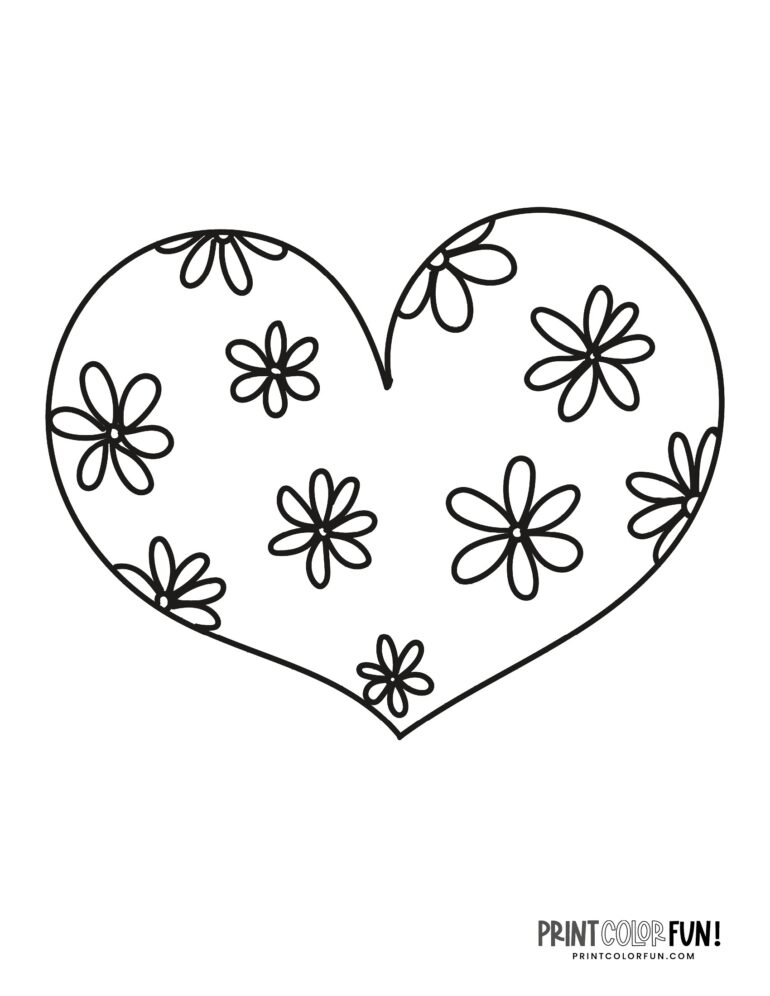 100+ heart coloring pages: A huge collection of free Valentine's Day ...