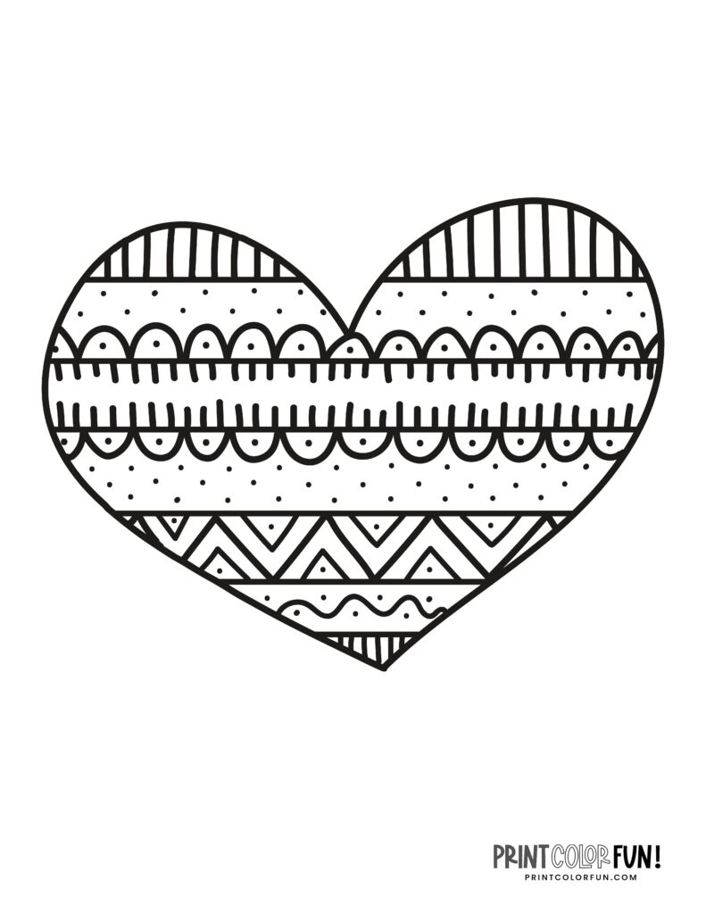 100+ printable heart coloring pages: A huge collection of hearts for ...