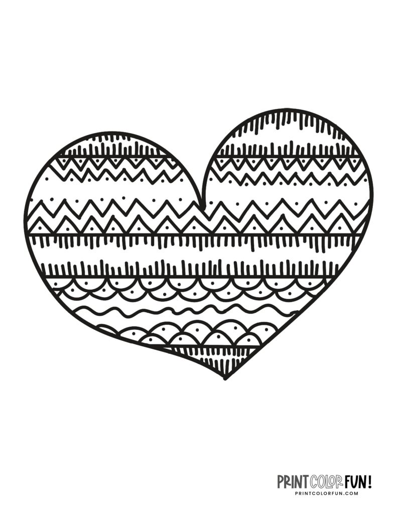 100+ printable heart coloring pages: A huge collection of hearts for ...