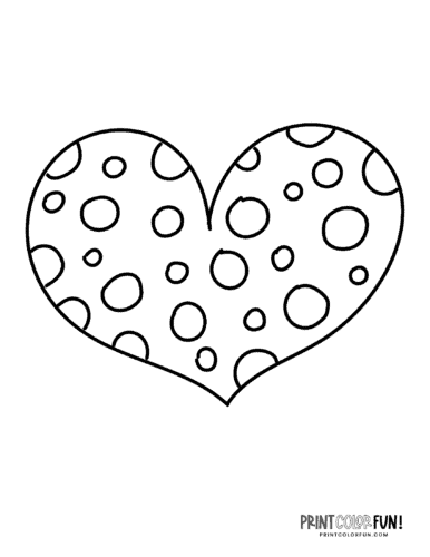 Cute heart shaped doodle coloring page (2)