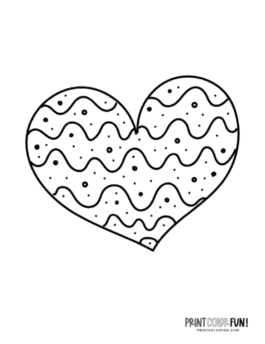 Cute heart shaped doodle coloring page (3)