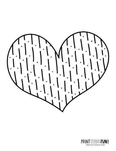 Cute heart shaped doodle coloring page (4)