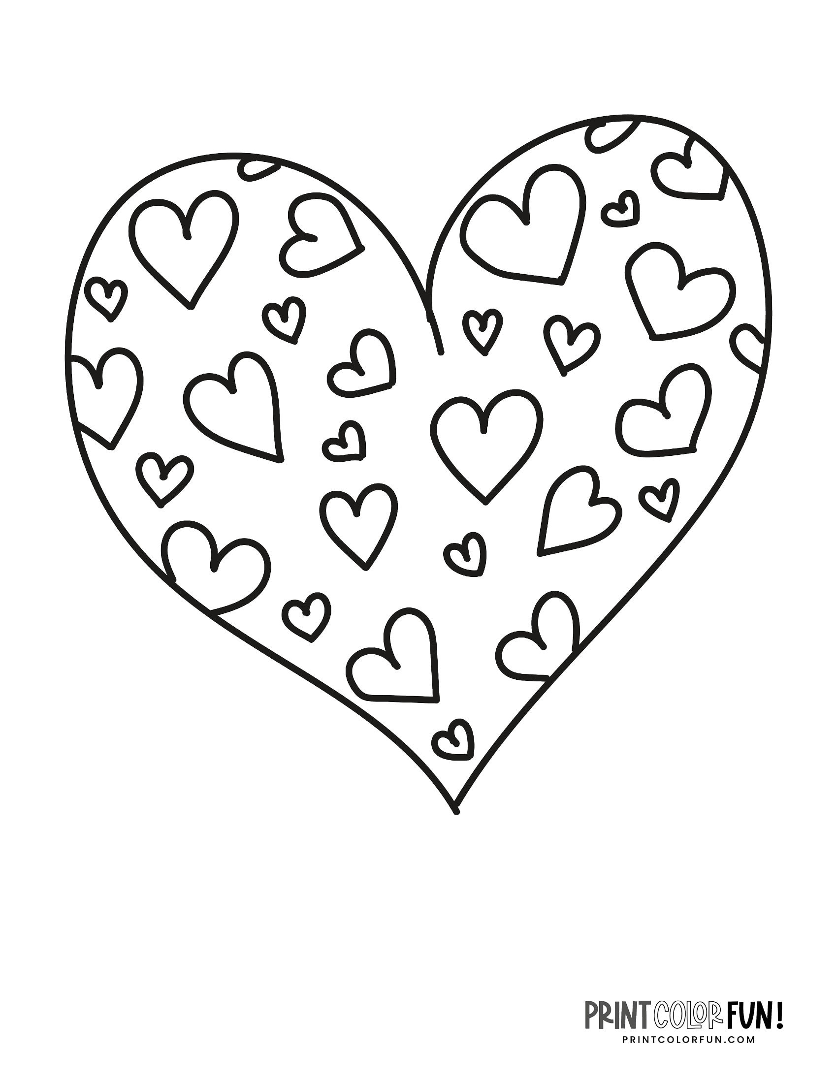 100  heart coloring pages: A huge collection of free Valentine #39 s Day