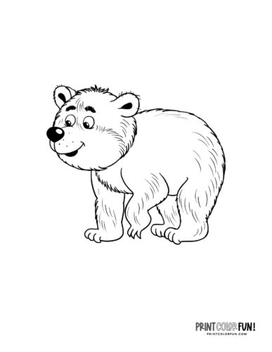 Cute little cartoon bear coloring page - PrintColorFun com