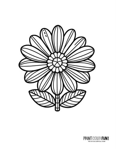 Cute little flower coloring page from PrintColorFun com