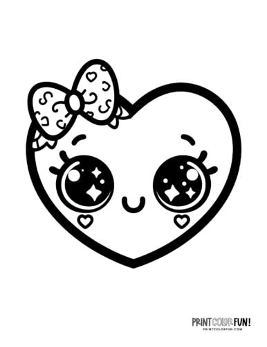 Cute little heart face coloring page from PrintColorFun com 1