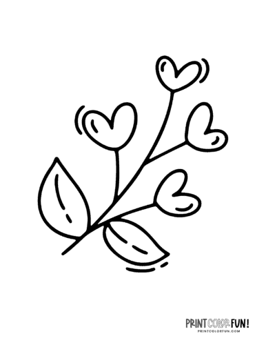 Cute little heart flowers doodle