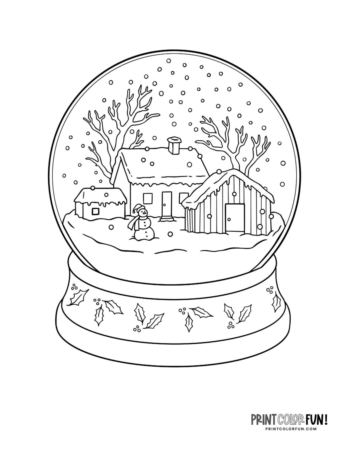 36 snow globe clipart & coloring pages for a magical holiday season, at