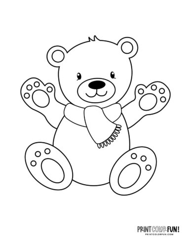 Cute little teddy bear coloring page - PrintColorFun com