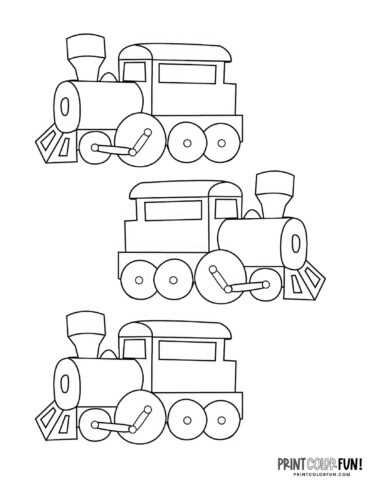 Cute old-fashioned tank engine train coloring pages at PrintColorFun com