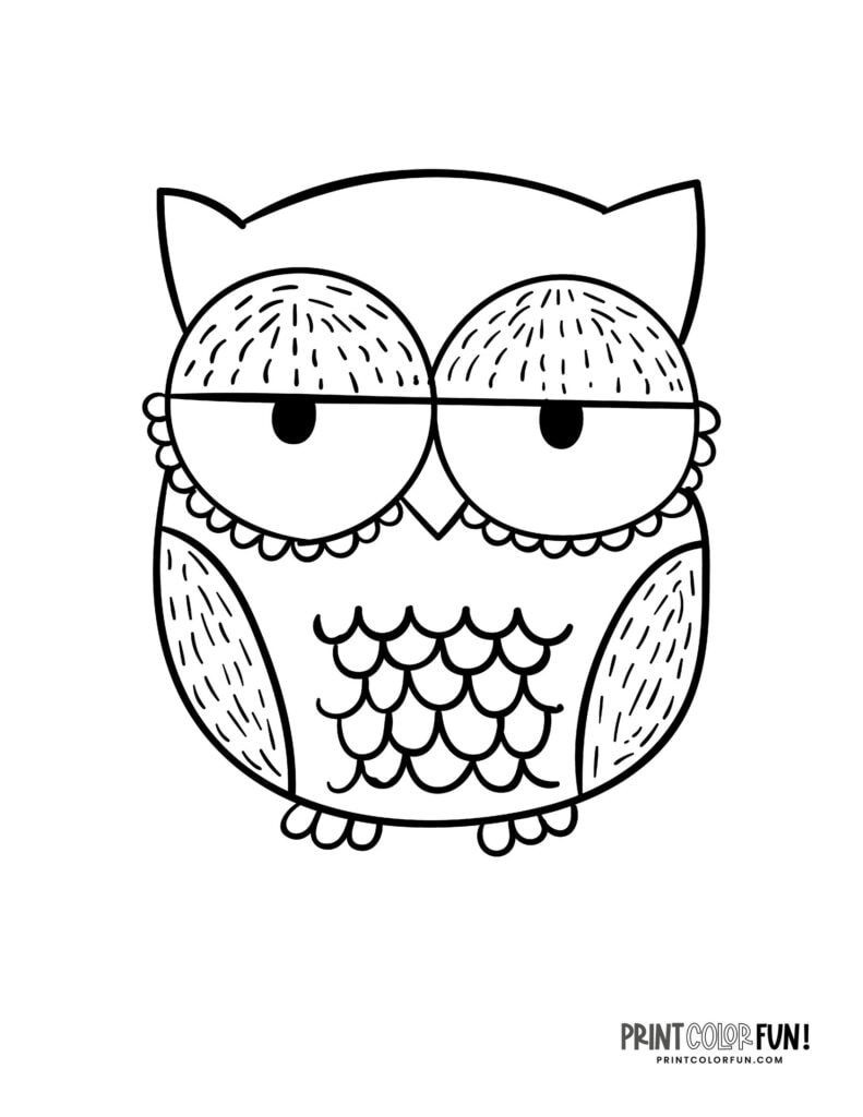 Whoo's ready to color? 38 fun owl coloring pages & clipart for young ...