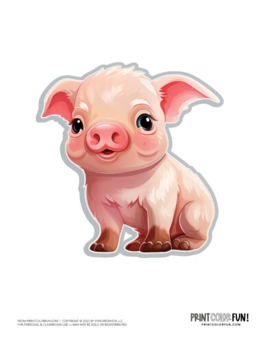 Cute pig clipart from PrintColorFun com (1)