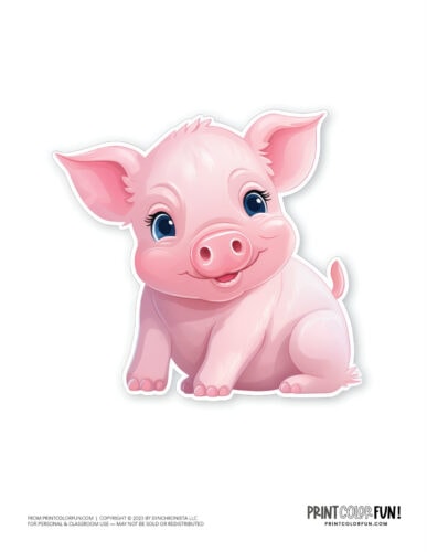 Cute pig clipart from PrintColorFun com (2)