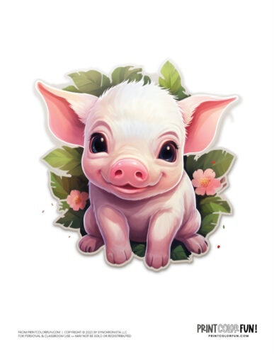 Cute pig clipart from PrintColorFun com (3)