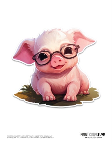 Cute pig clipart from PrintColorFun com (4)