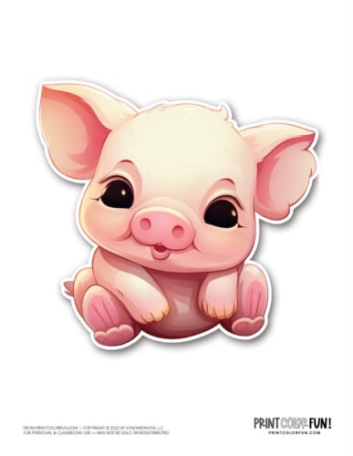 Cute pig clipart from PrintColorFun com (5)