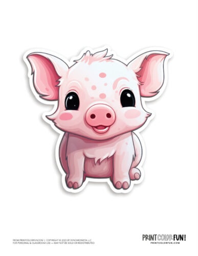 Cute pig clipart from PrintColorFun com (6)