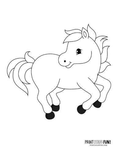 Cute pony coloring page at PrintColorFun com
