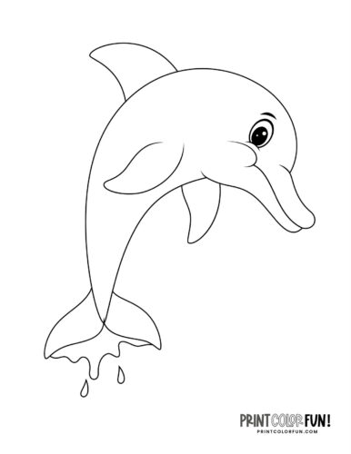 Cute printable dolphin coloring pages (2)