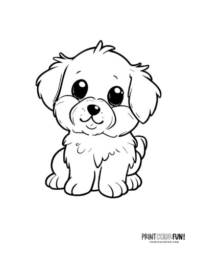 Cute puppy coloring pages at PrintColorFun com 2