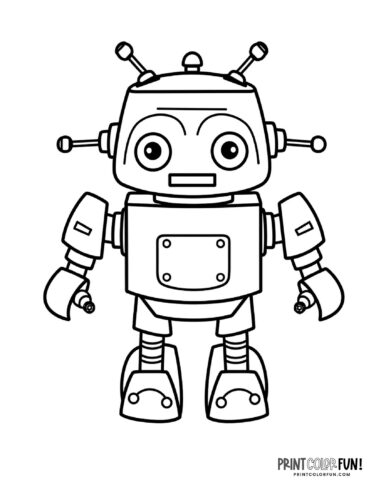 Cute robot drawings, coloring pages & clipart at PrintColorFun com 1