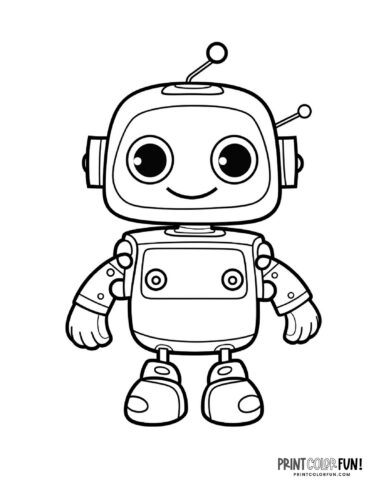 Cute robot coloring page clipart at PrintColorFun com 3