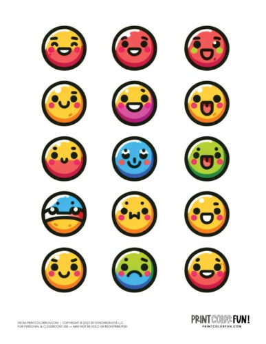 Cute round happy face color clipart from PrintColorFun com 2