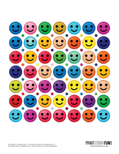 Cute round happy face color clipart from PrintColorFun com 3