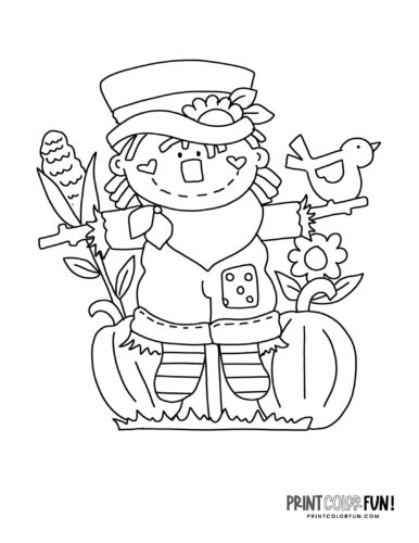 Cute scarecrow coloring pages (2)