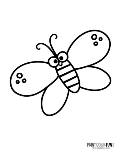 Cute simple cartoon butterfly coloring page - PrintColorFun com