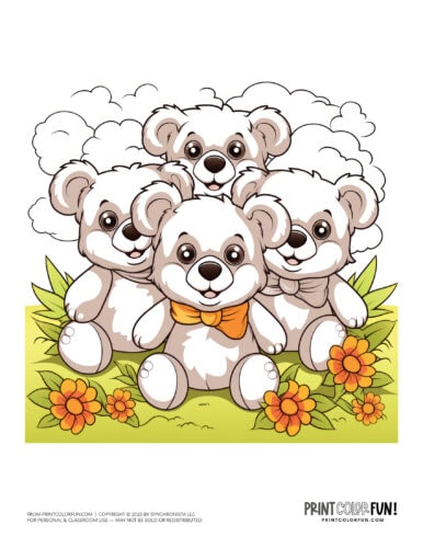 Cute teddy bear clipart drawing from PrintColorFun com (5)