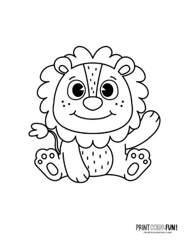 Cute toy lion coloring page at PrintColorFun com