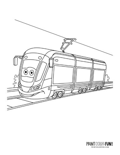 Cute train coloring page from PrintColorFun com 2