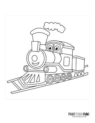Cute train coloring page from PrintColorFun com 4