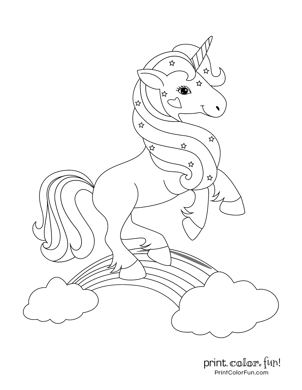 Little Unicorn Coloring Page